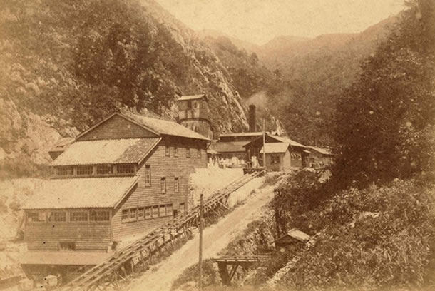 明治期の大立選鉱場と大立竪坑