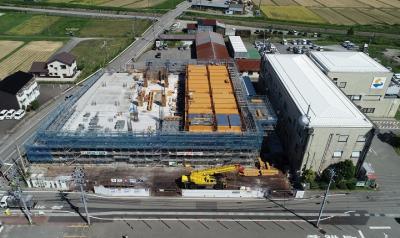 新庁舎建設工事写真（9月）ドローン02