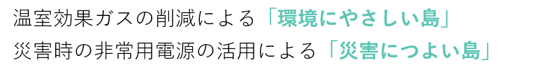 環境にやさしい島、災害につよい島