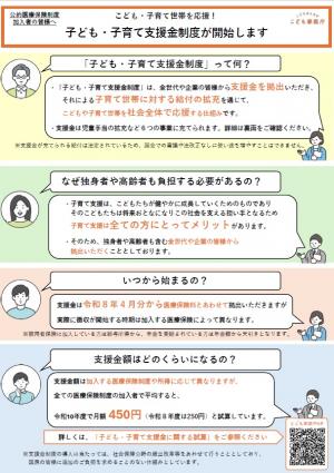 子ども子育て支援金概要リーフレット表面