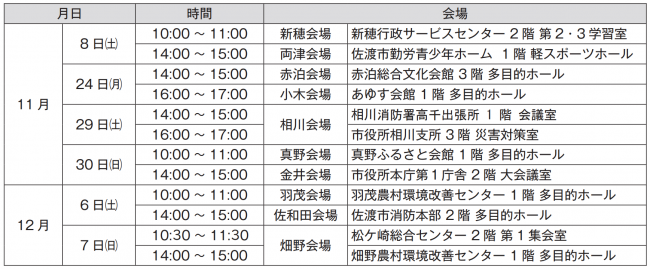 意見交換会日程