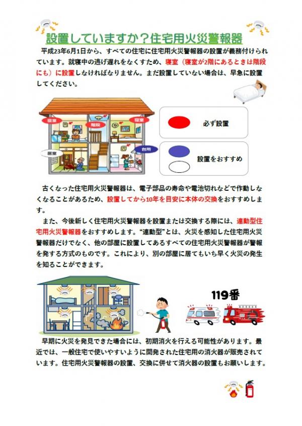 設置していますか　住宅用火災警報器