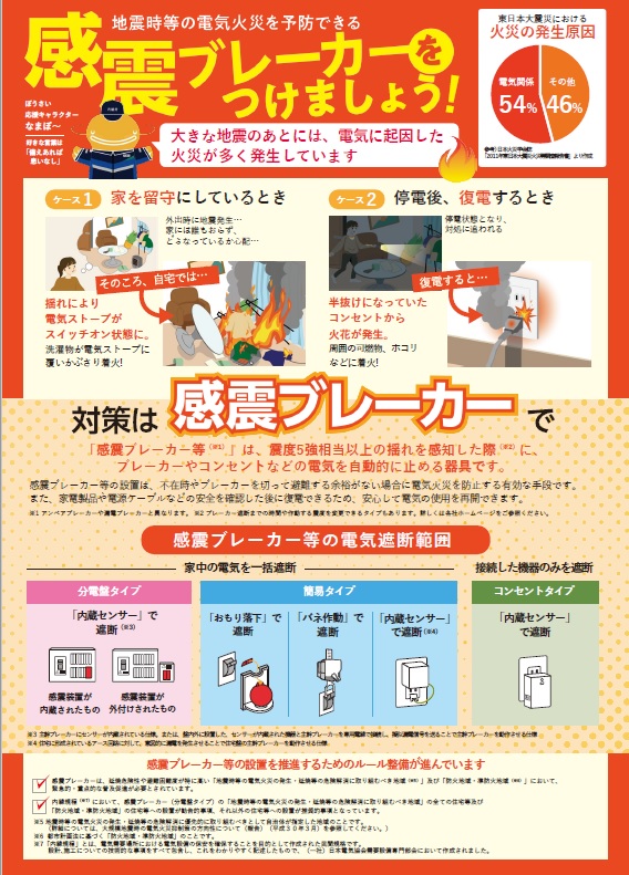 感震ブレーカーをつけまよう！チラシおもて