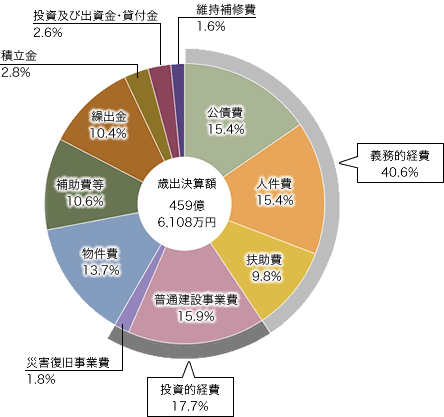 前表を視覚化した円グラフ