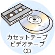 燃えるごみの例：カセットテープ・ビデオテープ・CD