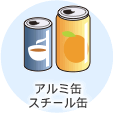 缶・びんの例：アルミ缶・スチール缶