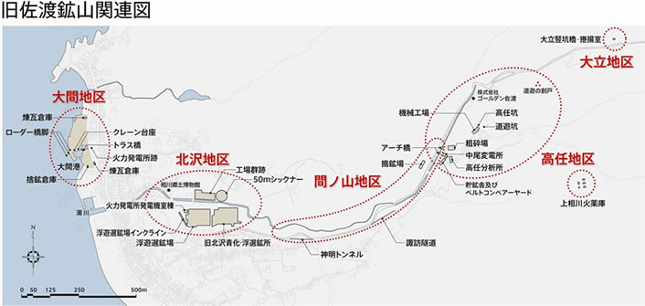 旧佐渡鉱山関連図の画像