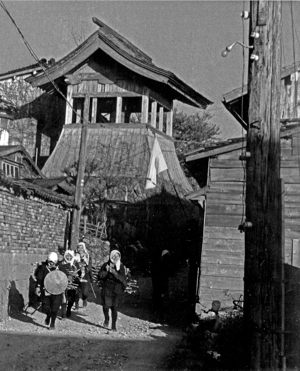 鐘楼の古写真（相川郷土博物館所蔵）の画像