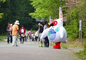 トキ政策推進事業：トキの森公園着ぐるみでお迎え（サドッキー）の画像